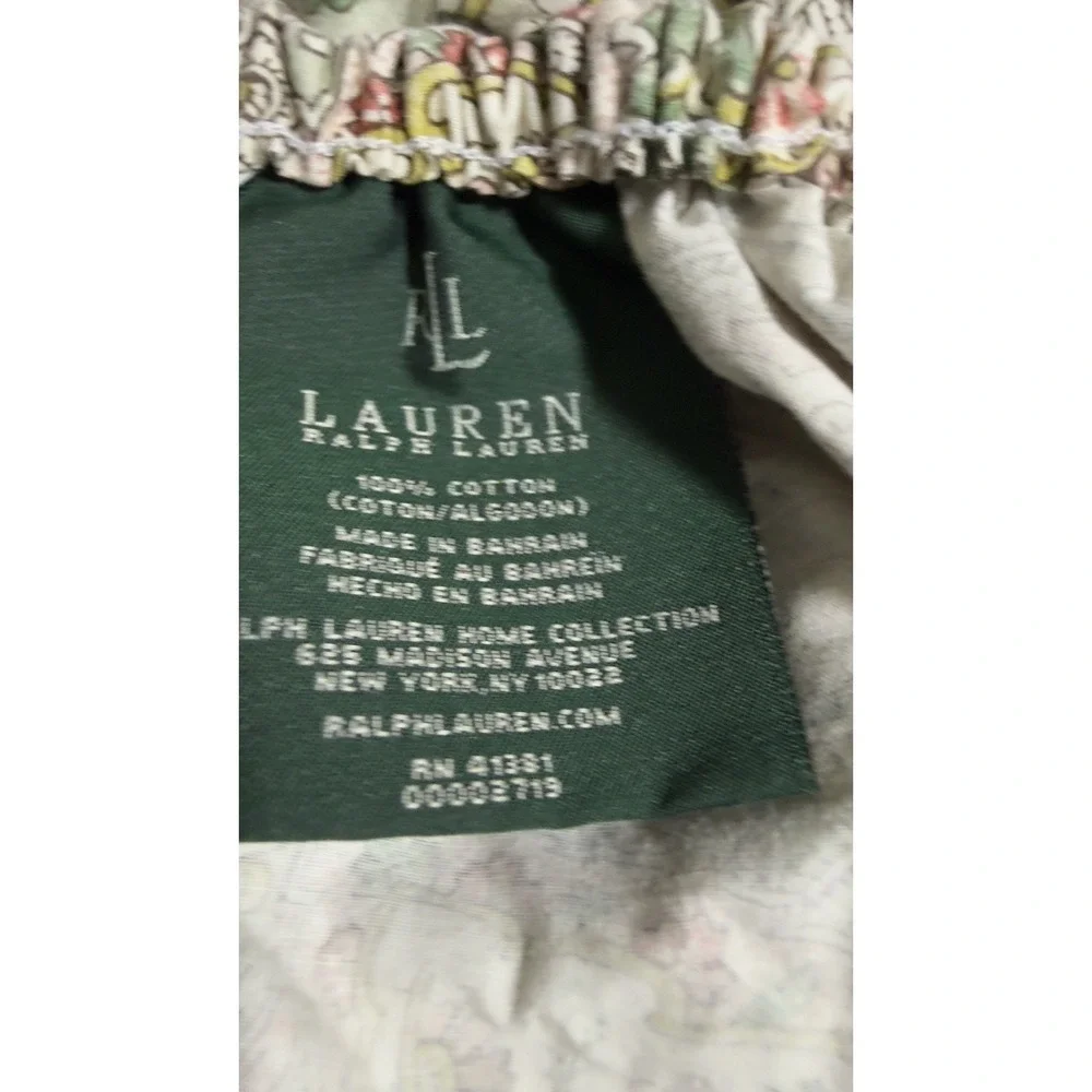 Ralph Lauren Paisley Sheet Set King Sage Floral Shabby Chic 100% Cotton Bahrain